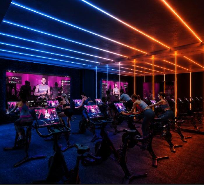 Sala de spinning de Megatlon Olivos con automatización RGB-W